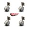 Service Caster 2.375" Gray Soft Twin Wheel Caster with Side Mount Set SCC SCC-GR02S60-TPR-GRY-716-4-CB180-4 - alternate 4